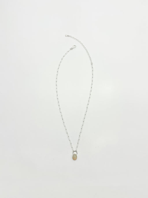 10月誕生石オパールのシルバーネックレス