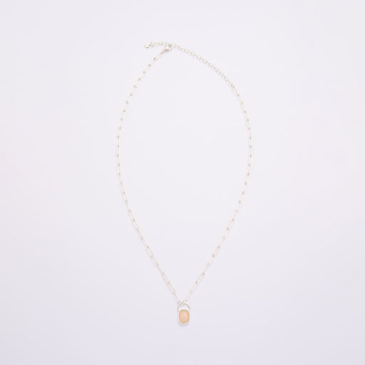 10月誕生石オパールのシルバーネックレス