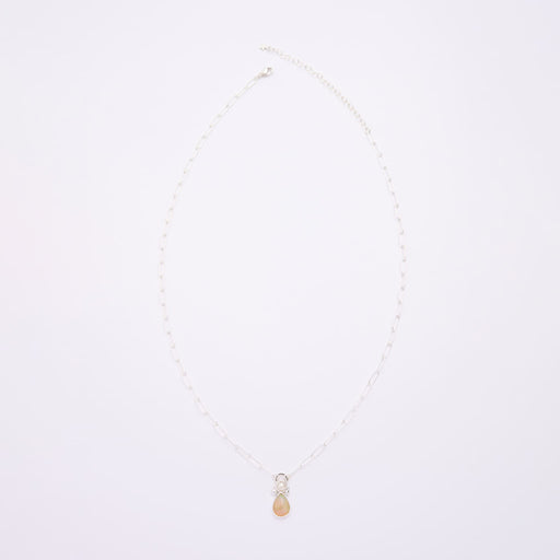 10月誕生石オパールのシルバーネックレス