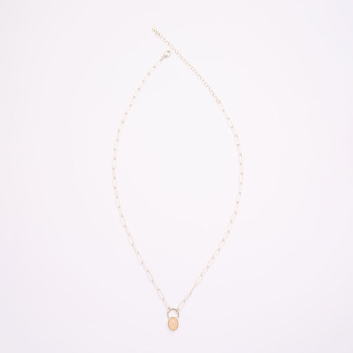 10月誕生石オパールのシルバーネックレス