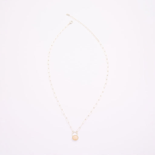 10月誕生石オパールのシルバーネックレス