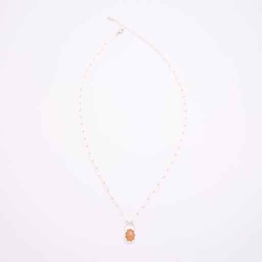 10月誕生石オパールのシルバーネックレス