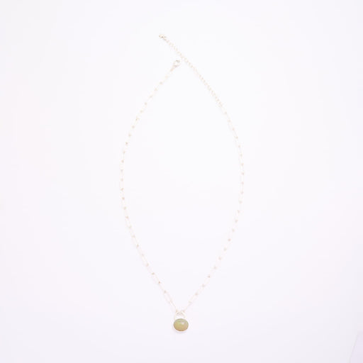 10月誕生石オパールのシルバーネックレス
