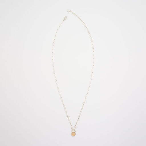 10月誕生石オパールのシルバーネックレス