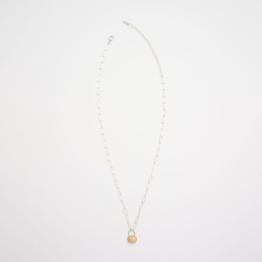 10月誕生石オパールのシルバーネックレス