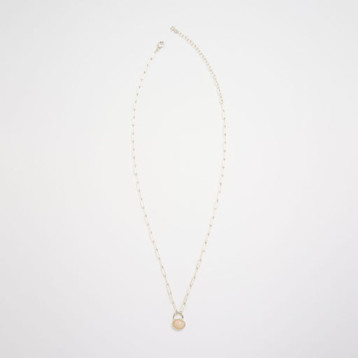 10月誕生石オパールのシルバーネックレス