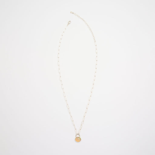 10月誕生石オパールのシルバーネックレス