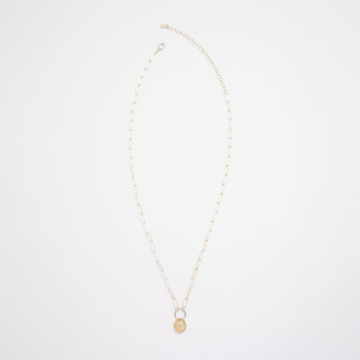 10月誕生石オパールのシルバーネックレス