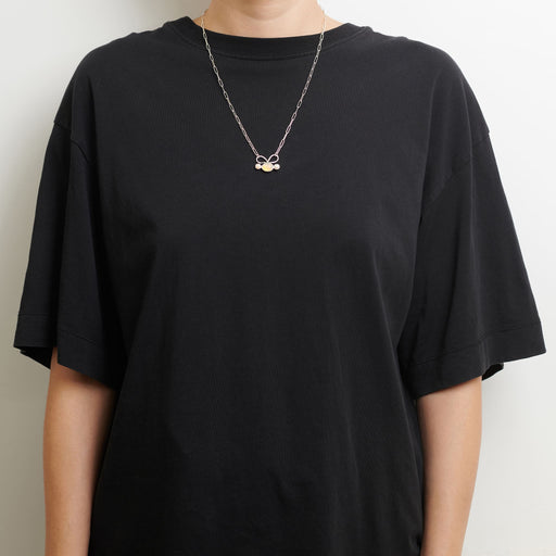 10月誕生石オパールのシルバーネックレス