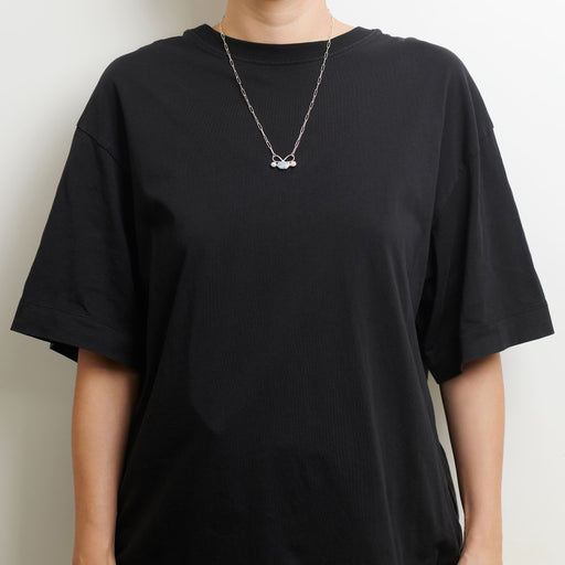 10月誕生石オパールのシルバーネックレス