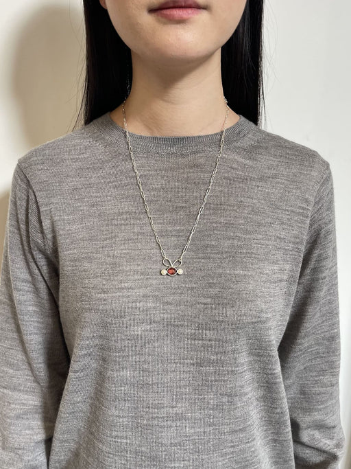 1月誕生石ガーネットのシルバーネックレス