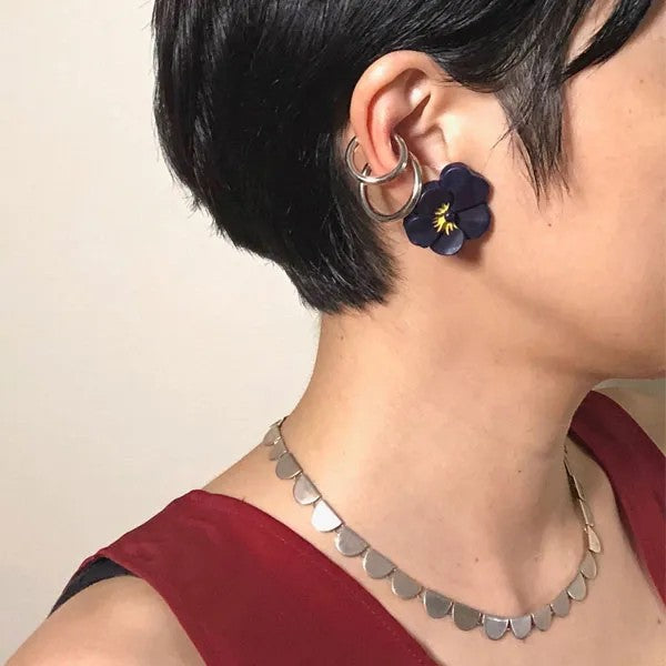 パンジーのイヤリング