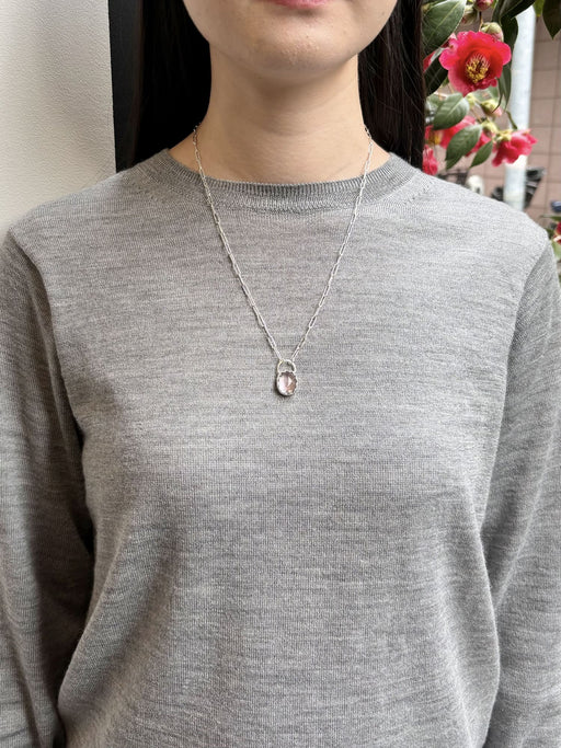 2月誕生石アメシストのシルバーネックレス