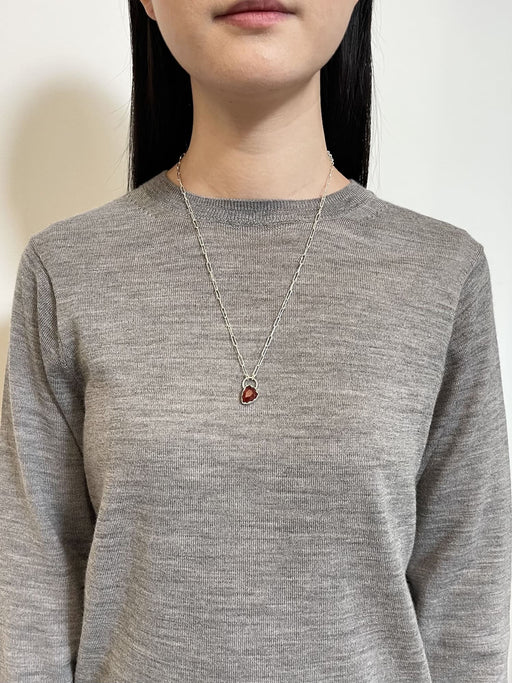 1月誕生石ガーネットのシルバーネックレス