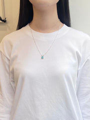 10月誕生石オパールのシルバーネックレス