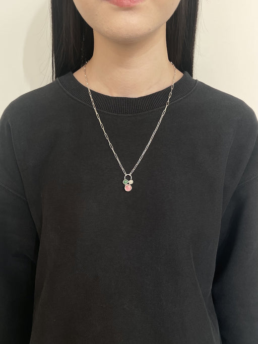 10月誕生石トルマリンのシルバーネックレス