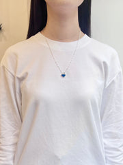 10月誕生石オパールのシルバーネックレス