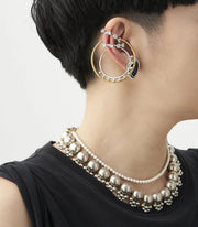オブシディアンのシルバーピアス