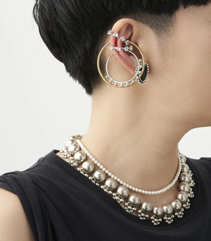 オブシディアンのシルバーピアス