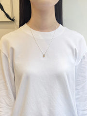 10月誕生石オパールのシルバーネックレス