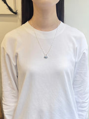 10月誕生石オパールのシルバーネックレス
