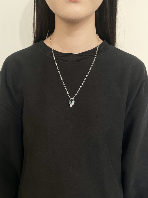 10月誕生石トルマリンとオパールのシルバー