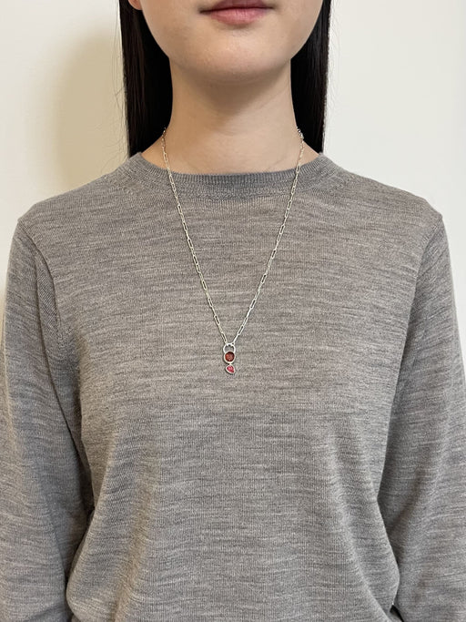 1月誕生石ガーネットのシルバーネックレス