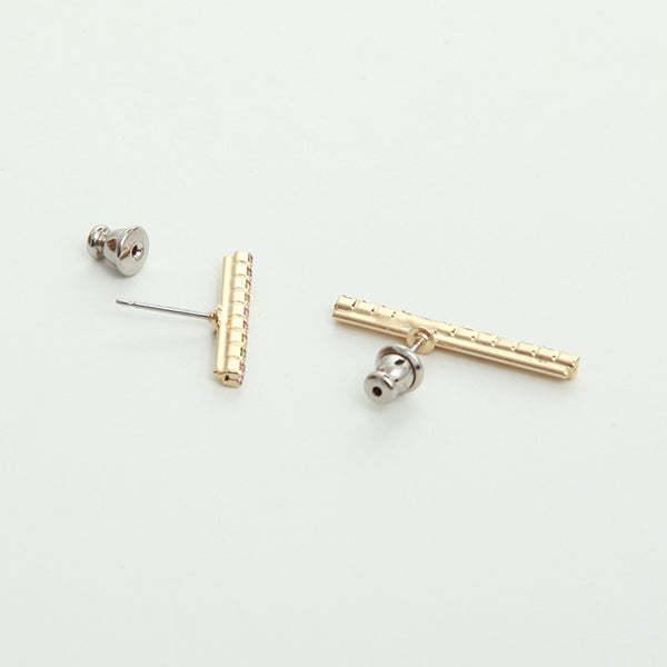 カラフルラインストーン ピアス