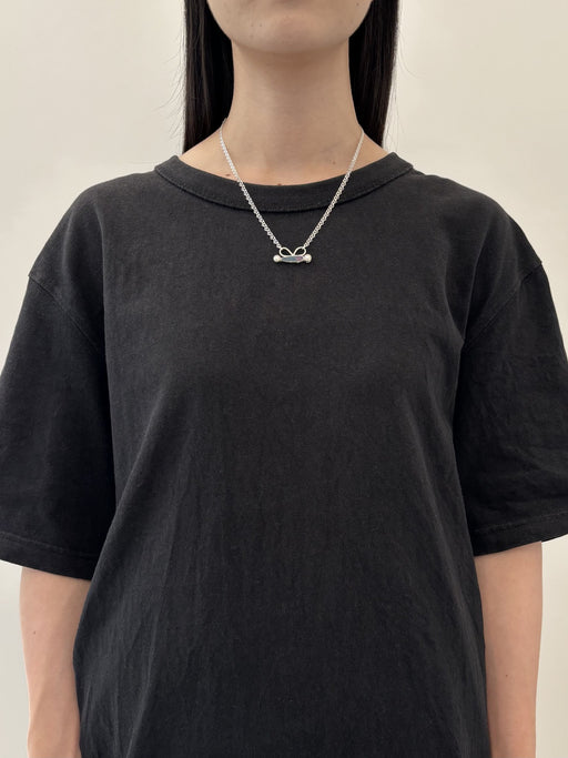 10月誕生石オパールのシルバーネックレス