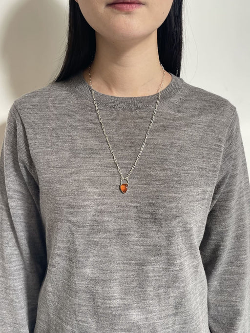 1月誕生石ガーネットのシルバーネックレス