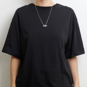 10月誕生石オパールのシルバーネックレス
