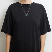 10月誕生石オパールのシルバーネックレス