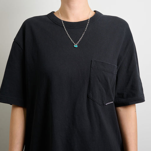 10月誕生石オパールのシルバーネックレス