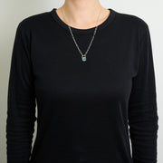 3月誕生石アクアマリンのシルバーネックレス