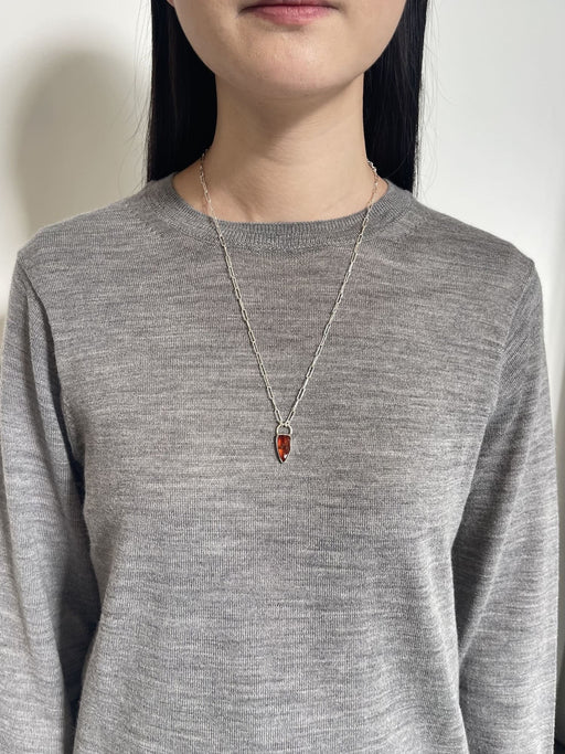 1月誕生石ガーネットのシルバーネックレス