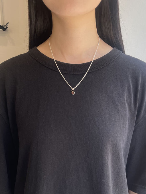 10月誕生石トルマリンのシルバーネックレス