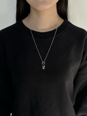 12月誕生石ターコイズのシルバーネックレス