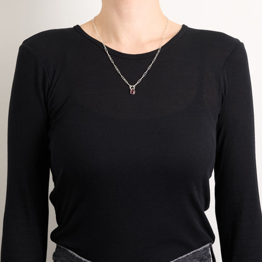 10月誕生石トルマリンのシルバーネックレス