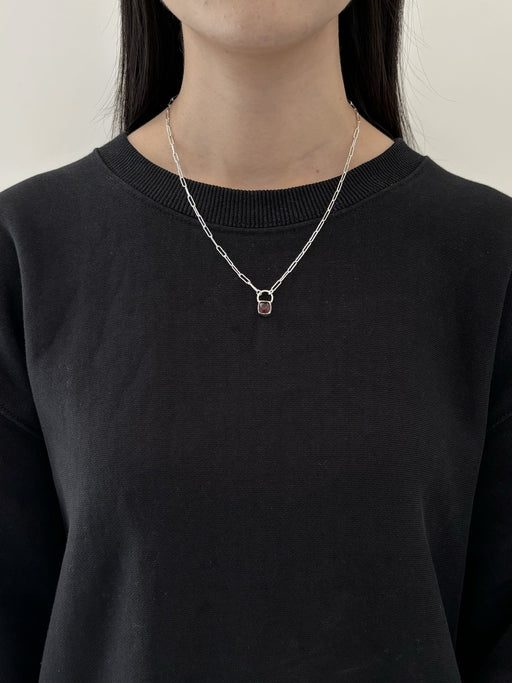 10月誕生石トルマリンのシルバーネックレス