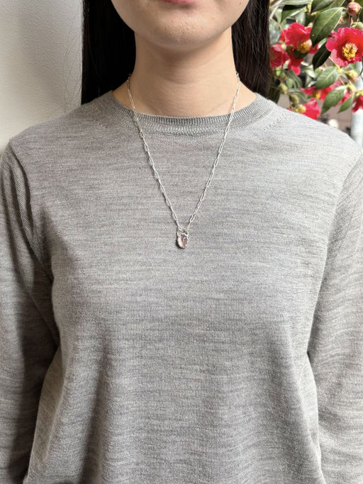 2月誕生石アメシストのシルバーネックレス