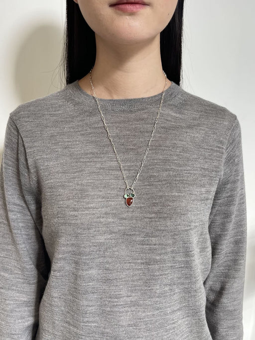 1月誕生石ガーネットのシルバーネックレス