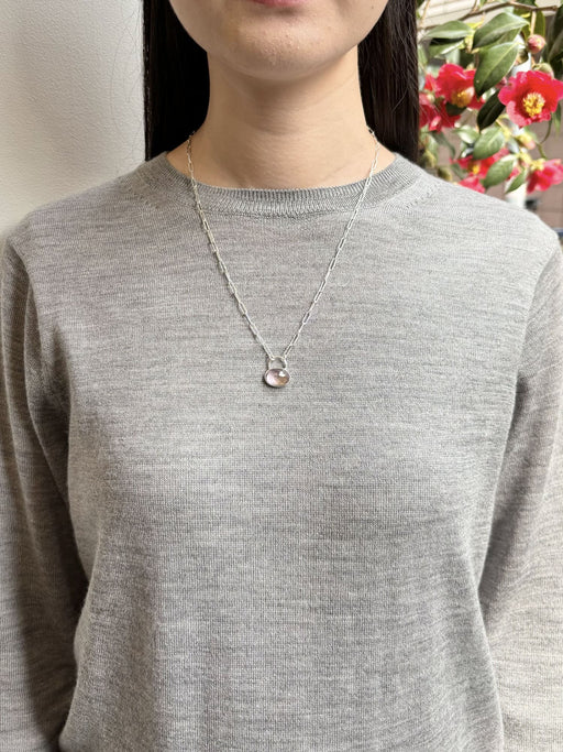 2月誕生石アメシストのシルバーネックレス