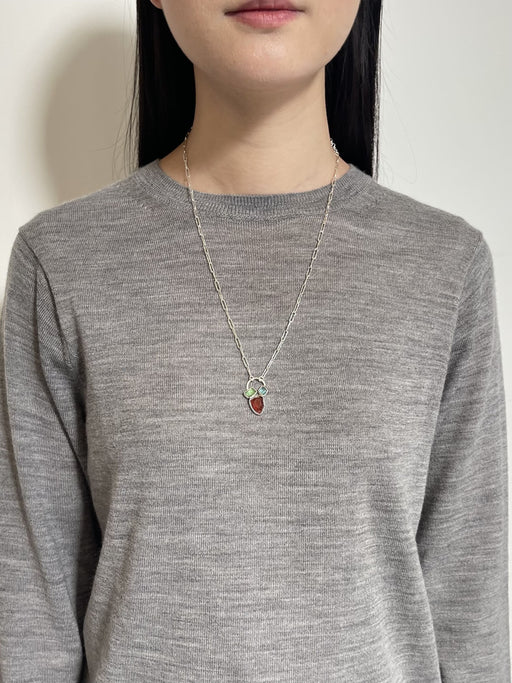 1月誕生石ガーネットのシルバーネックレス
