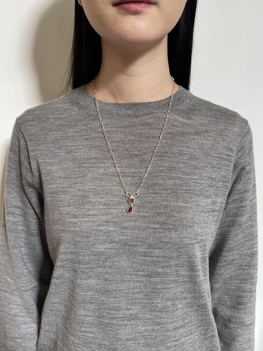 1月誕生石ガーネットのシルバーネックレス