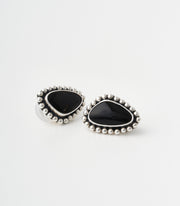 オブシディアンのシルバーピアス