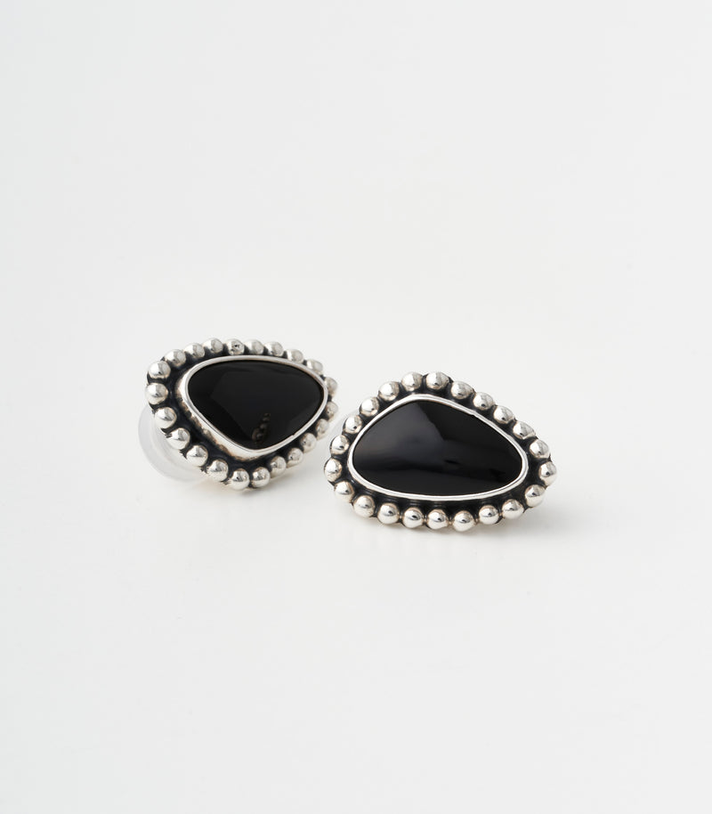 オブシディアンのシルバーピアス
