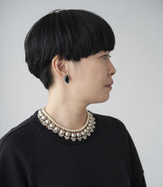 オブシディアンのシルバーピアス