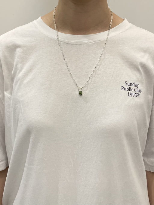 10月誕生石トルマリンのシルバーネックレス