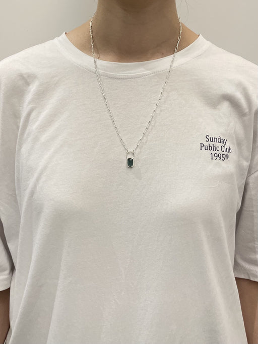 10月誕生石トルマリンのシルバーネックレス