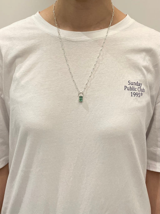 10月誕生石トルマリンのシルバーネックレス